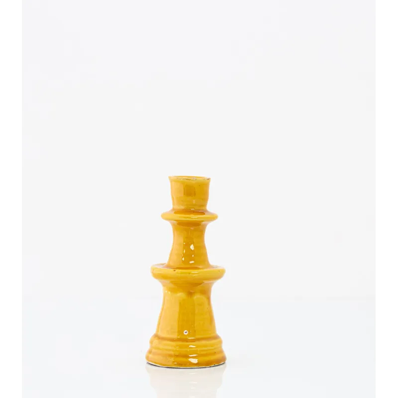 Bougeoir marocain type Tamegroute - ocre - petit modèle