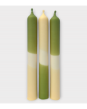 Herbe douce - Collection Oasis pastel | Bougies Naturelles colorées | Ø 2,1 cm x H 20 cm | Pack de 3