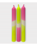 Flash tropical - Collection Fluo Électrique | Bougies Naturelles colorées | Ø 2,1 cm x H 20 cm | Pack de 3