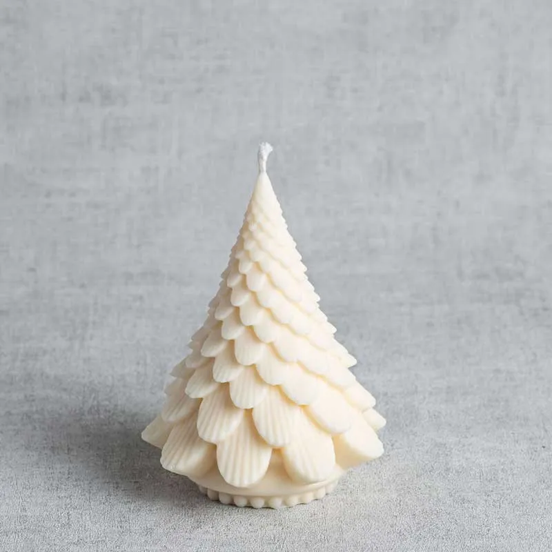 Bougie sapin naturelle artisanale en cire végétale de colza, fabrication française