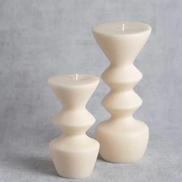Pack de bougies sculpturales Elémire et Elénire en cire végétale de colza
