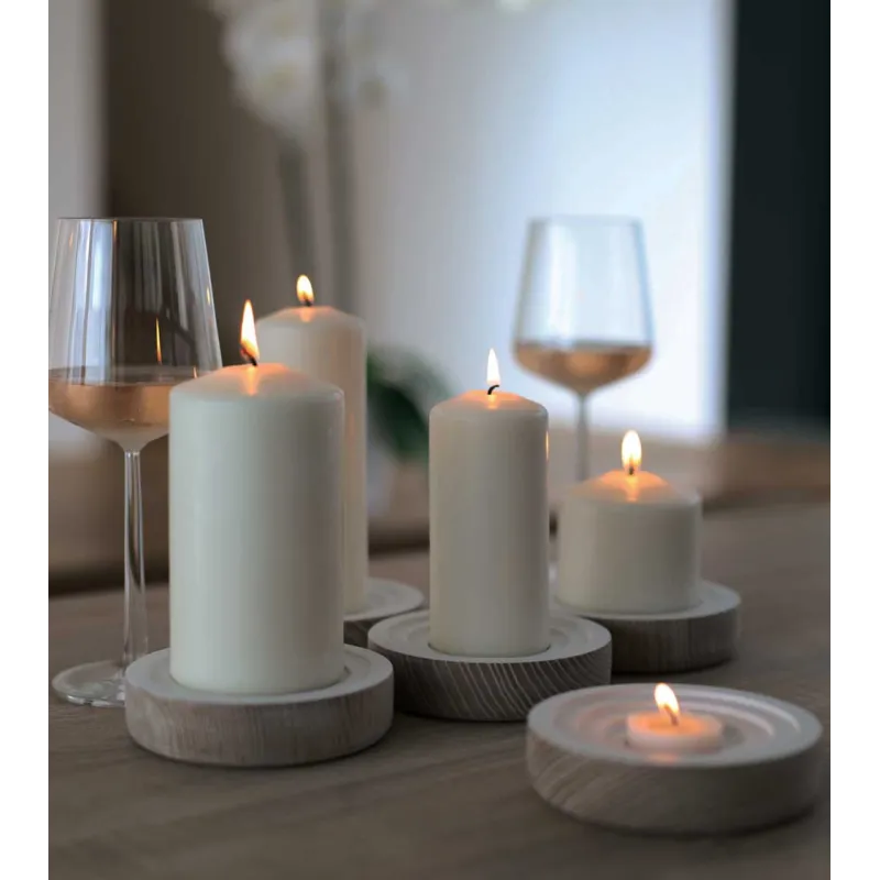 Bougeoir Woogie blanc en frêne – Modulable et design