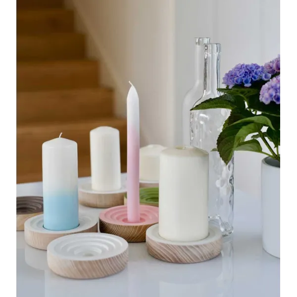 Bougeoir Woogie blanc en frêne – Modulable et design